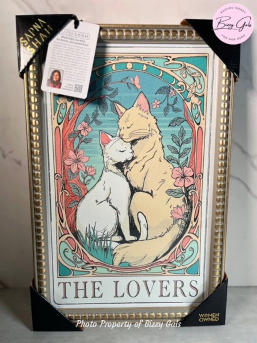 Sapna Shah Tarot Card The Lovers Framed Wall Art Print Decor